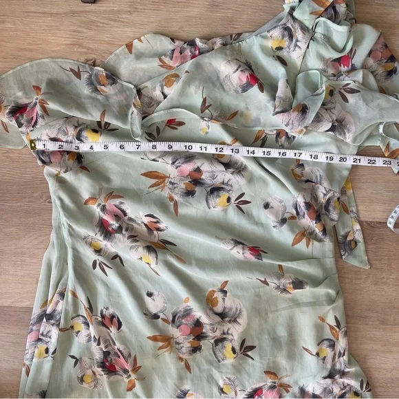 LAUREN RALPH LAUREN Floral Crinkled Georgette Gown sz 18 - Picture 6 of 13